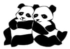 Coloring pages pandas