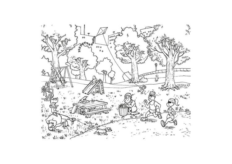 Coloring page park