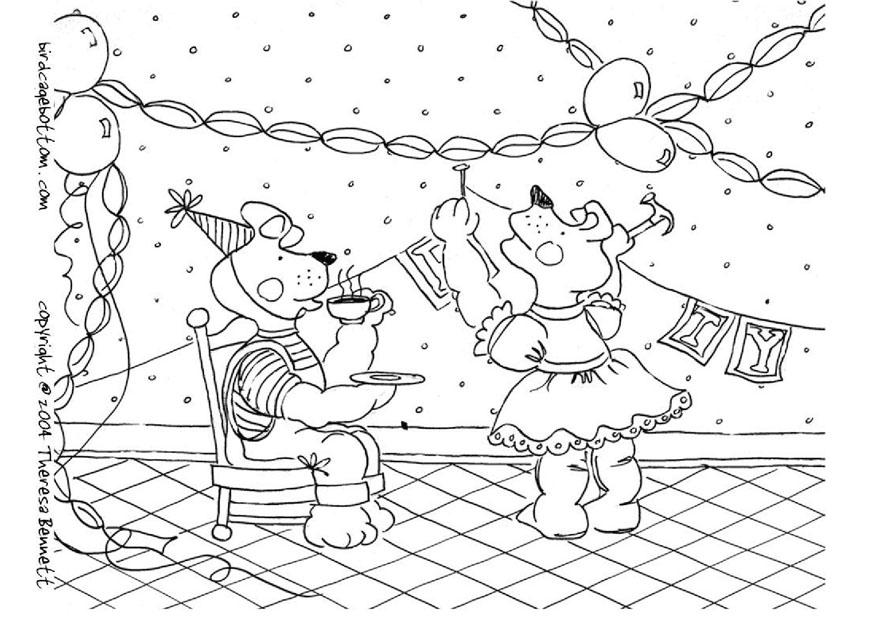Coloring page party