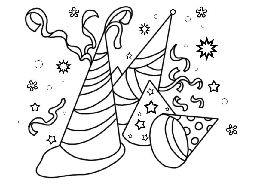 Coloring page party hats