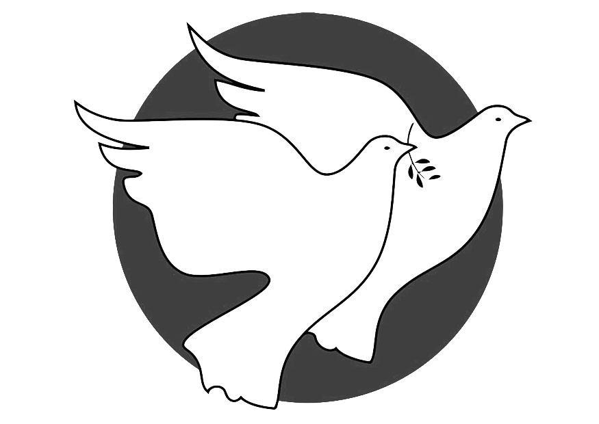Coloring page peace doves