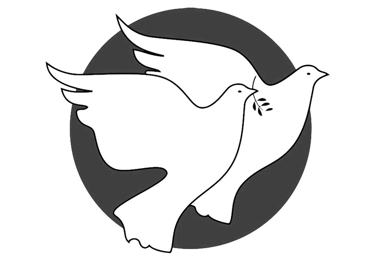 Coloring page peace doves