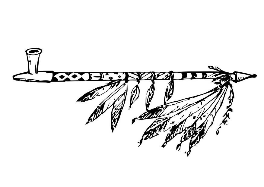 Coloring page peace pipe