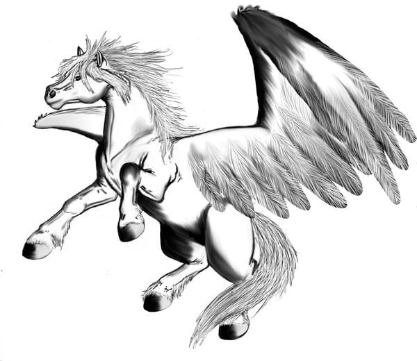 Coloring page pegasus