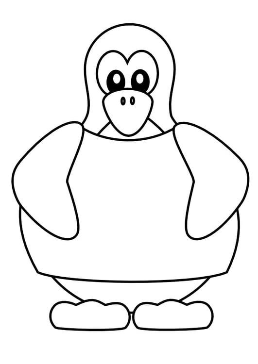 Coloring page penguin in t-shirt