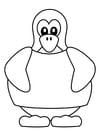 Coloring pages penguin in t-shirt