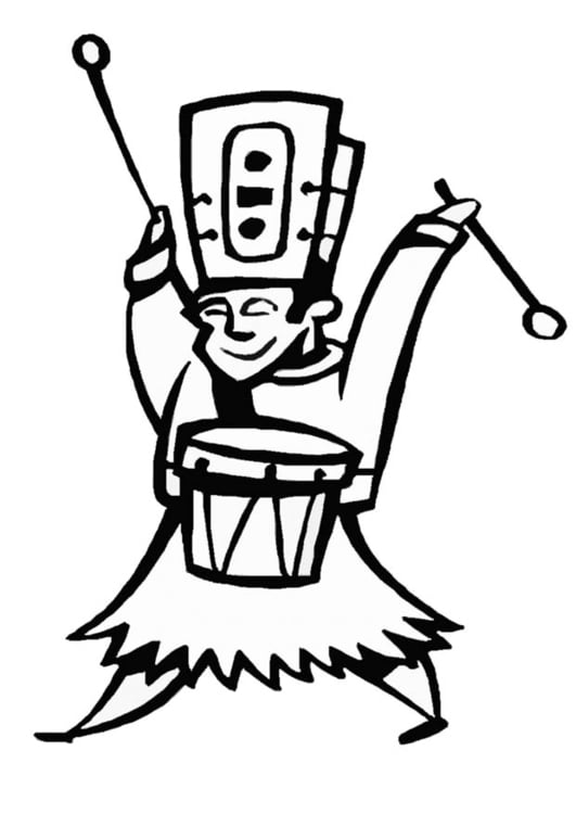 Coloring page percussionist