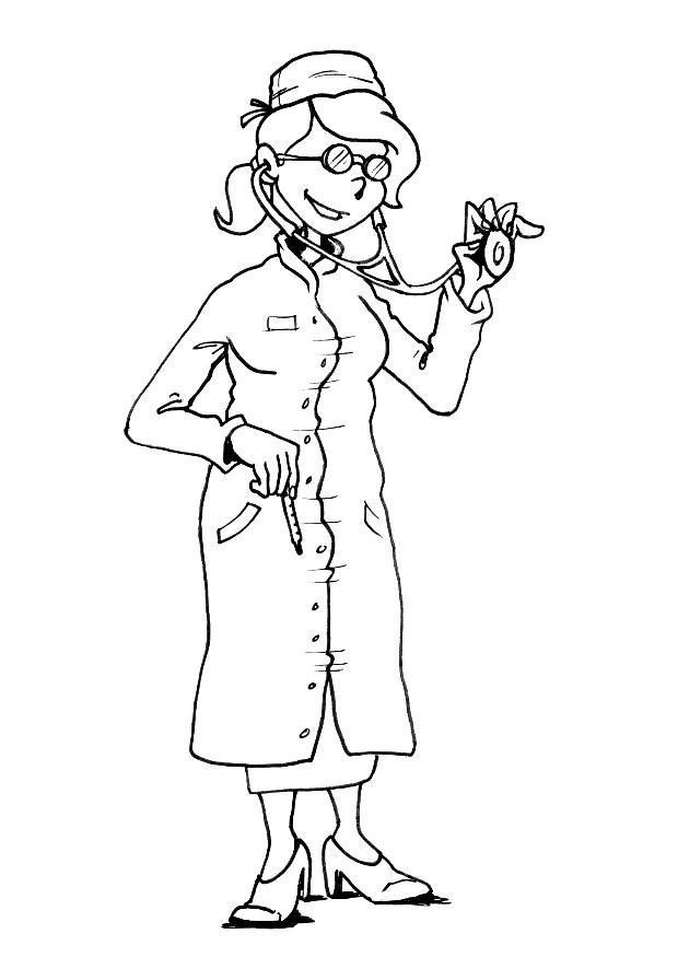 Coloring page physician