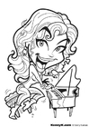 coloring-page pianist