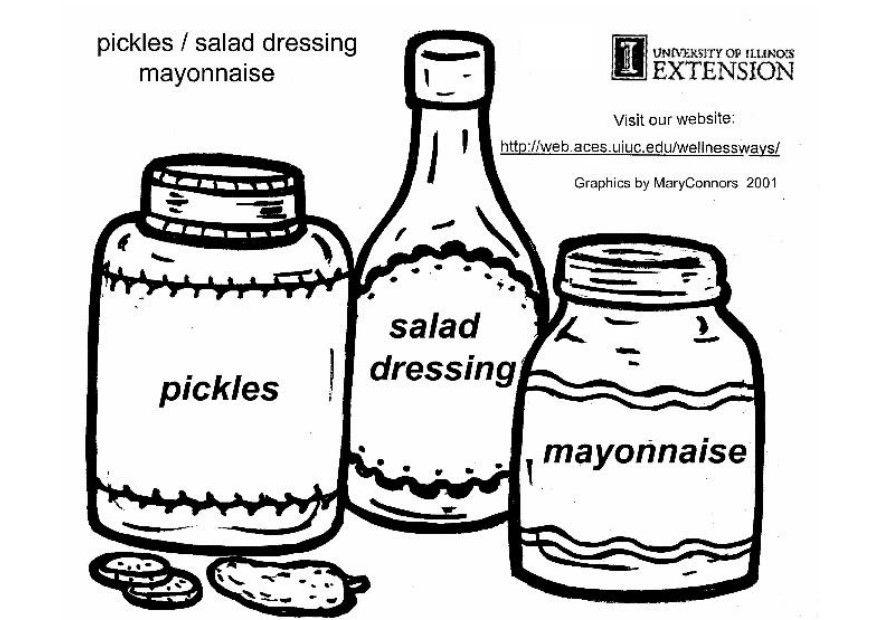 Download Coloring Page pickles, salad dressing and mayonnaise ...