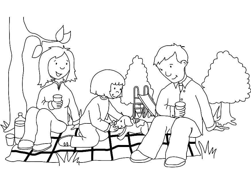 Coloring page picnic