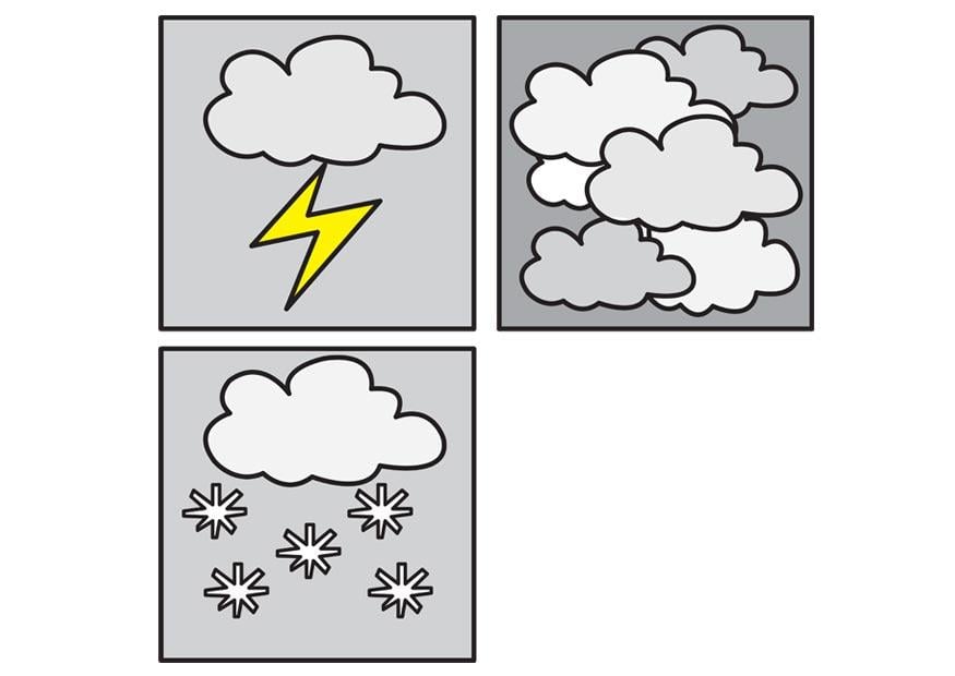 Coloring page pictograms weather 2
