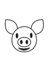 Coloring page Pig Head
