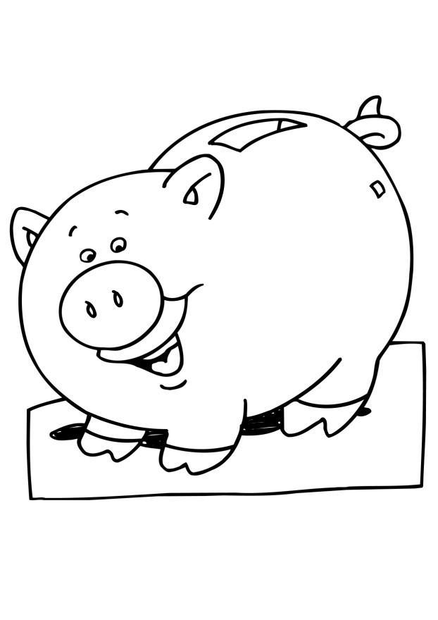 Coloring page piggy bank