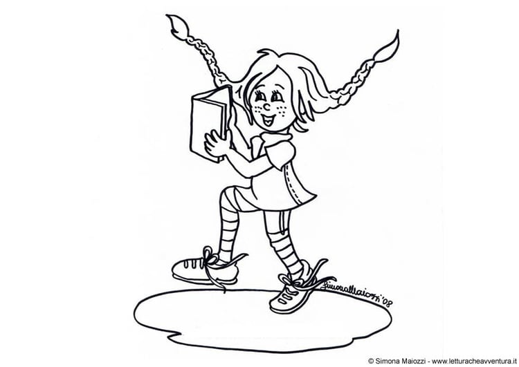 Coloring page pippi longstocking