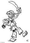 Coloring pages pirate costume