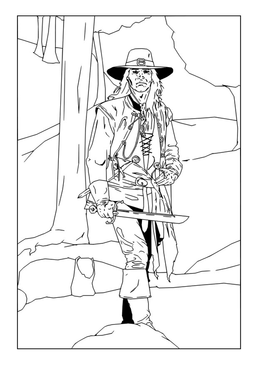 Coloring page pirate