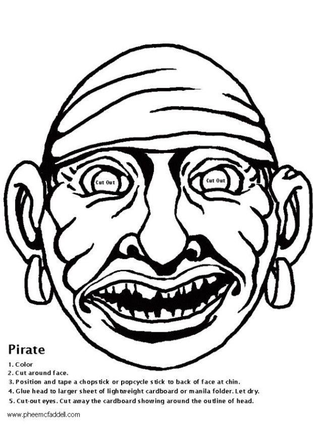 Coloring page pirate mask