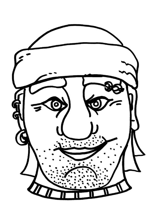 Coloring page Pirate mask