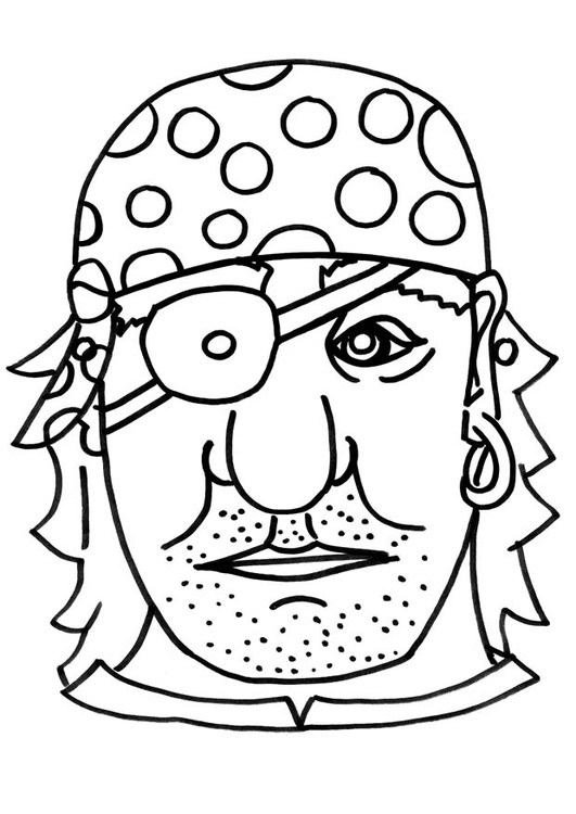 Coloring page Pirate mask