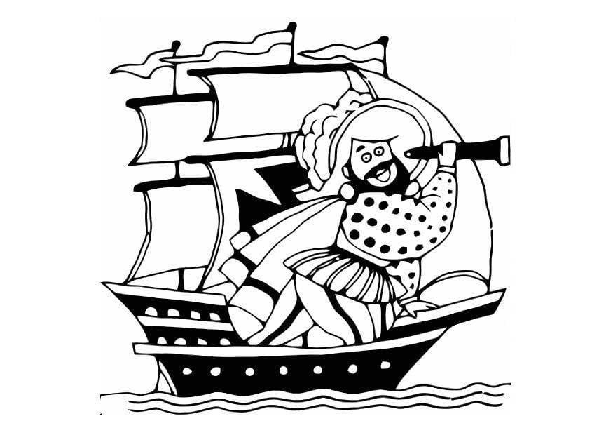 Coloring page pirate ship