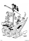 Coloring page pirate ship