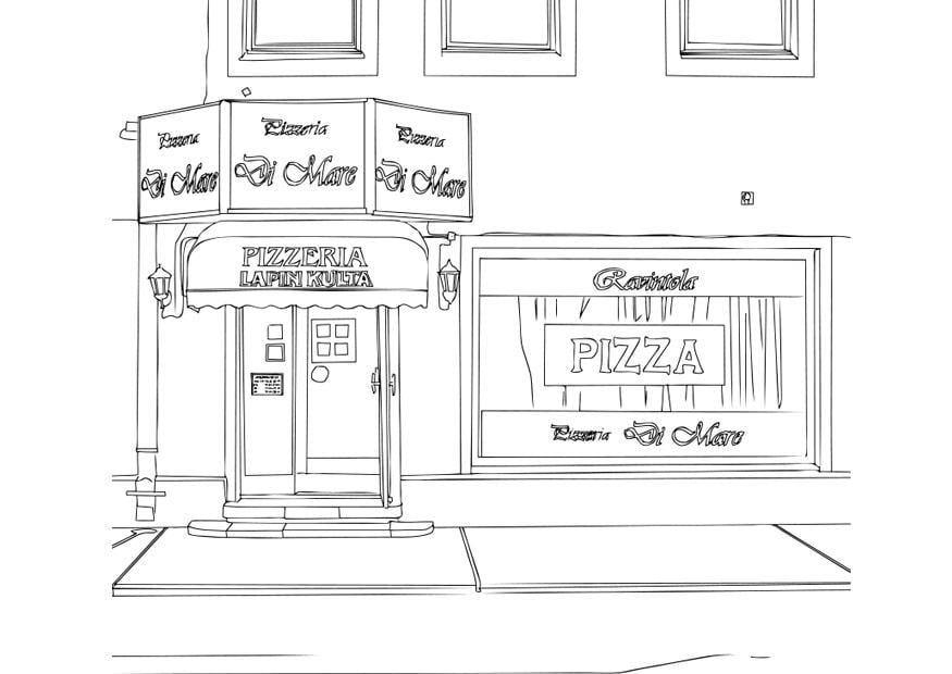 Coloring page pizzeria