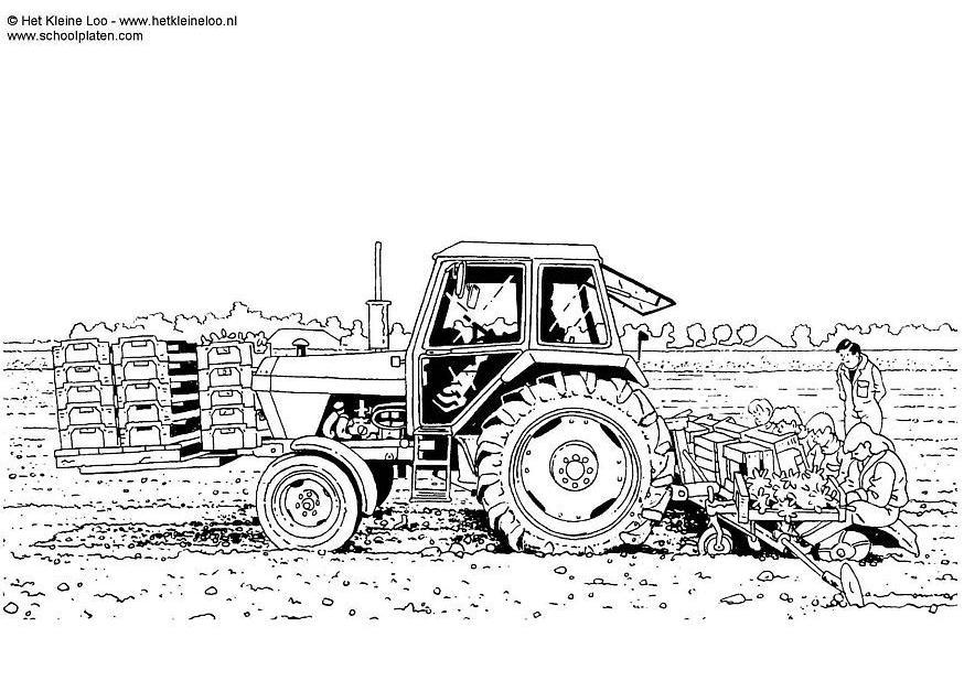 Coloring page planting crops