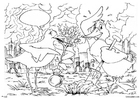 Coloring pages planting trees