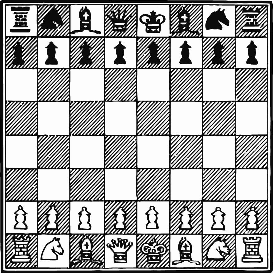 Coloring page Play Chess