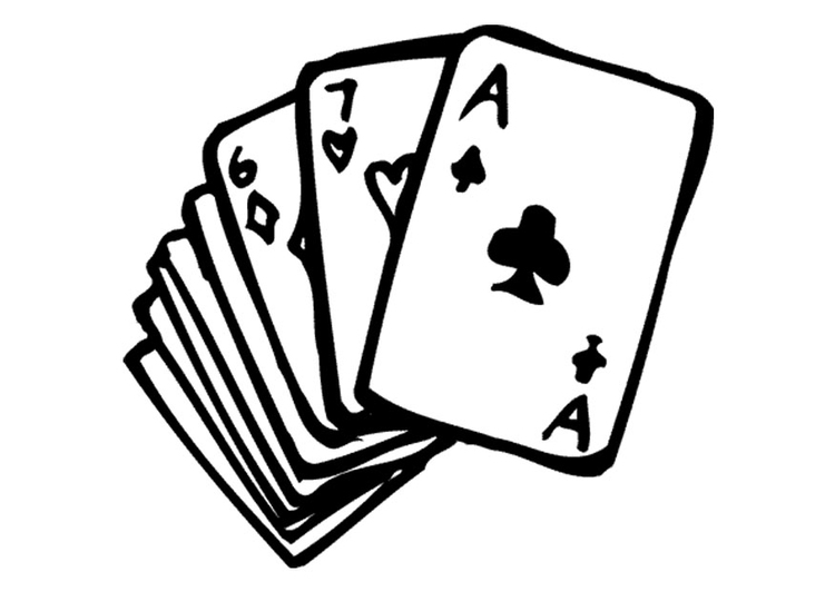 Coloring page playing cards