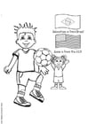 Coloring page playing football