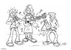Coloring page playing music