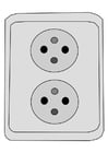 Coloring page plug socket