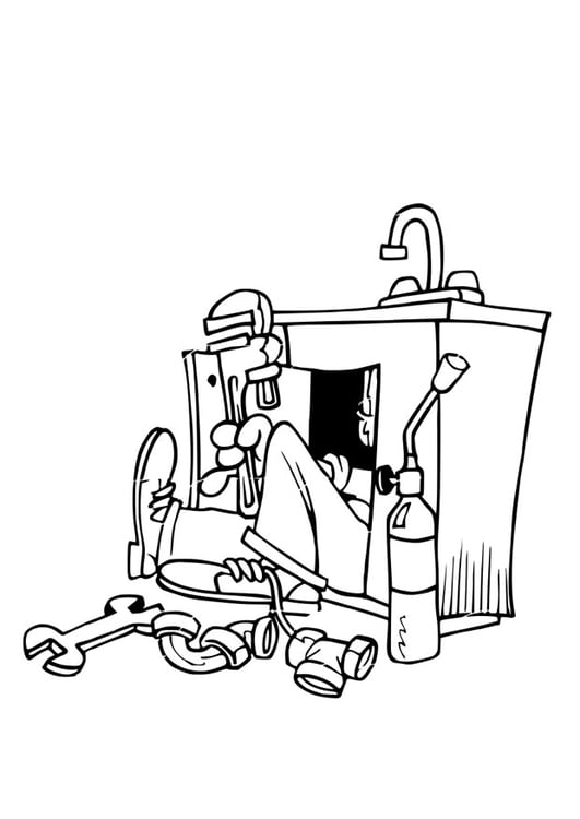 Download Coloring Page plumber - free printable coloring pages - Img 28941