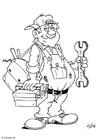 Coloring page plumber