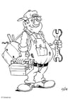 Coloring page plumber