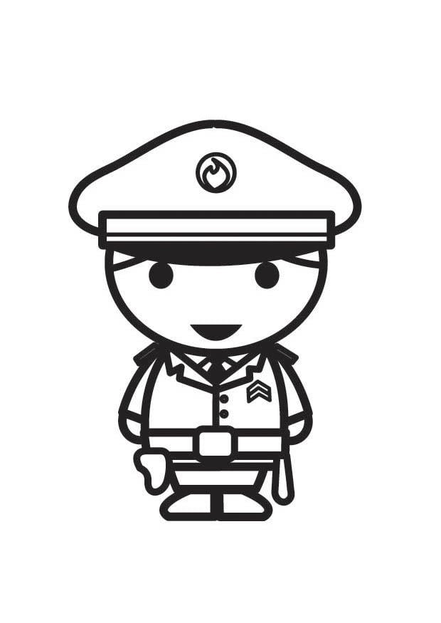 Coloring page Policeman
