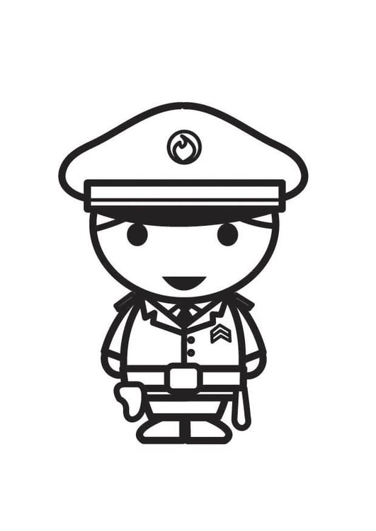 Coloring page Policeman