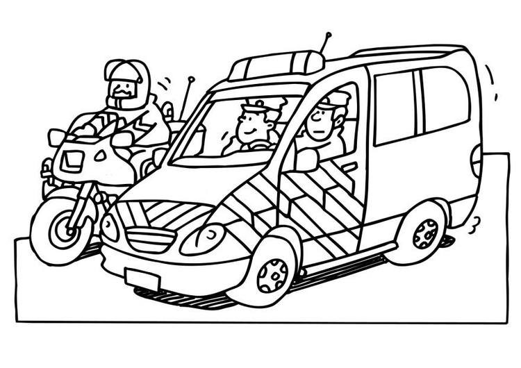 Coloring page policemen