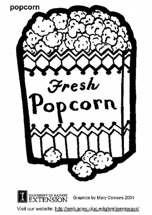 Coloring page popcorn