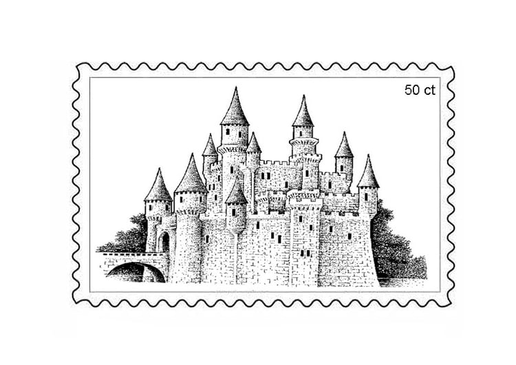 Coloring page postage stamp 3