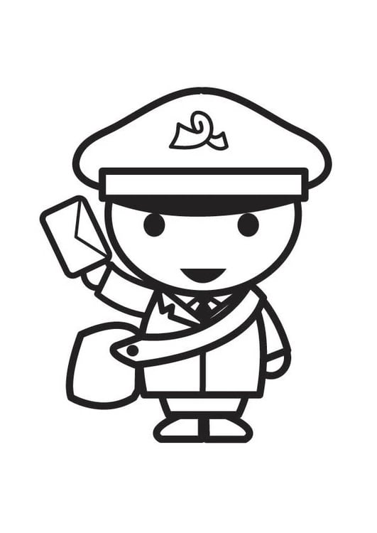 Coloring page Postman