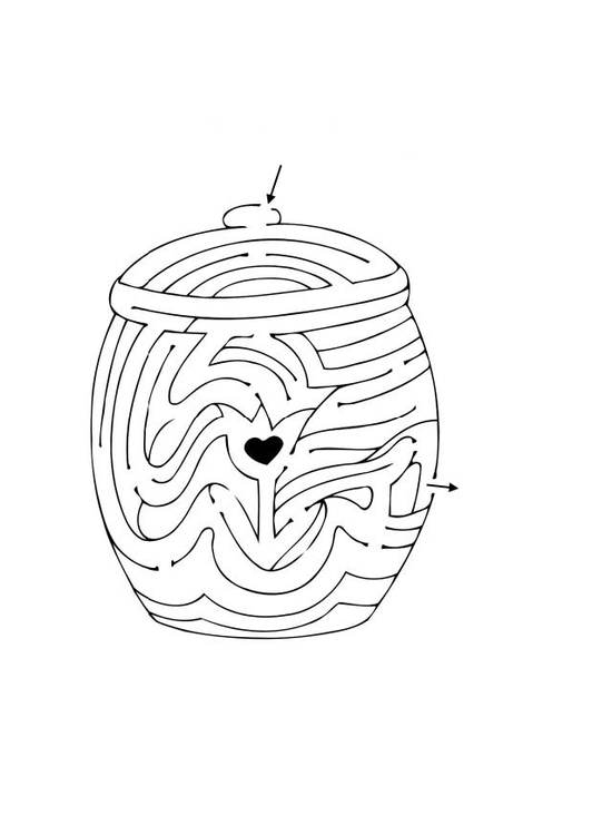 Coloring page pot maze