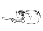 Coloring page pots and pans