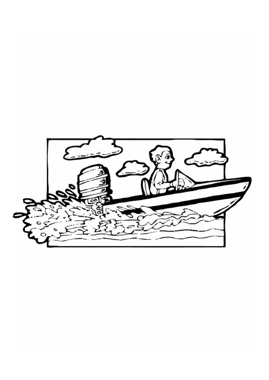 Coloring page power boat