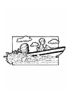 Coloring page power boat