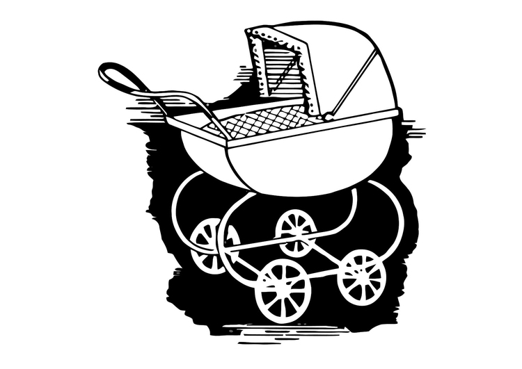 Coloring page pram