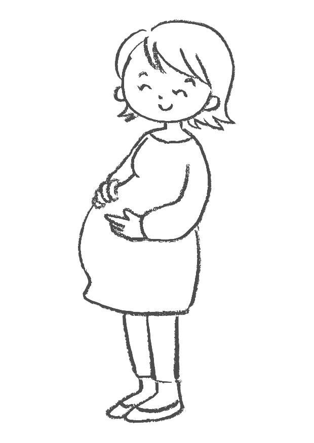 Coloring page pregnant
