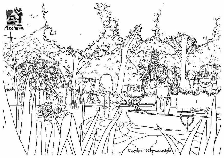 Coloring page prehistory